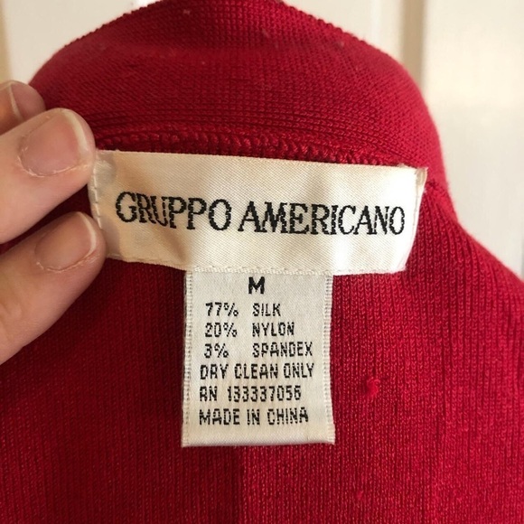 Gruppo Americano Red Cardigan Size Medium - Picture 4 of 4